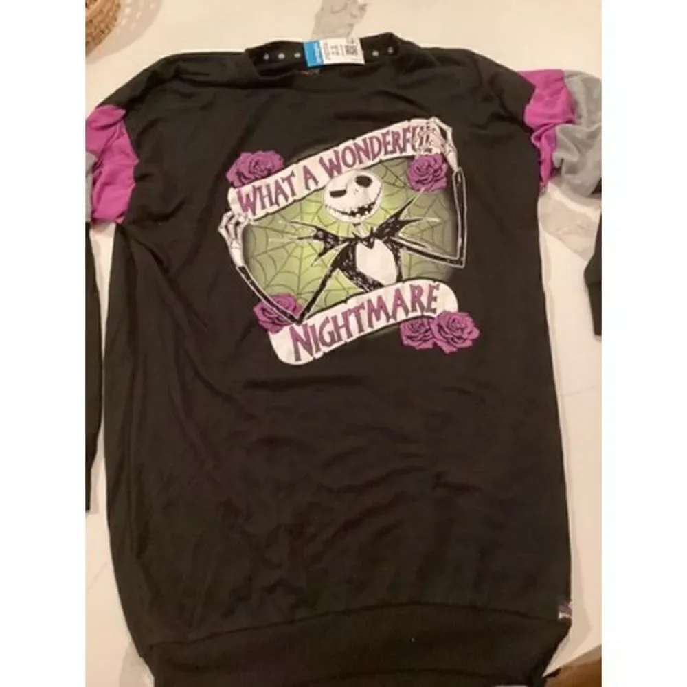 Disney Sz M Nightmare Before Christmas Sleepwear Shirt What A Wonderful Nightmar - Picture 2 of 11